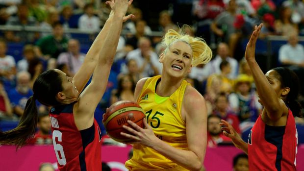 Lauren Jackson giving her all against the US at the London Olympics