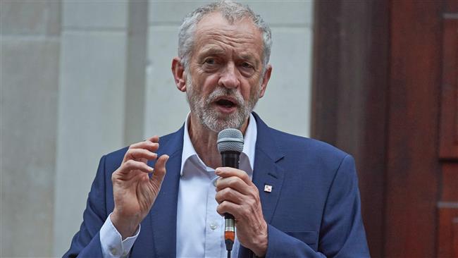 Leader of the opposition Labour Party Jeremy Corbyn delivers a speech to supporters at SOAS university in London