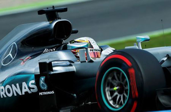 Lewis Hamilton's Mc Laren Mercedes during final qualifying for German GP