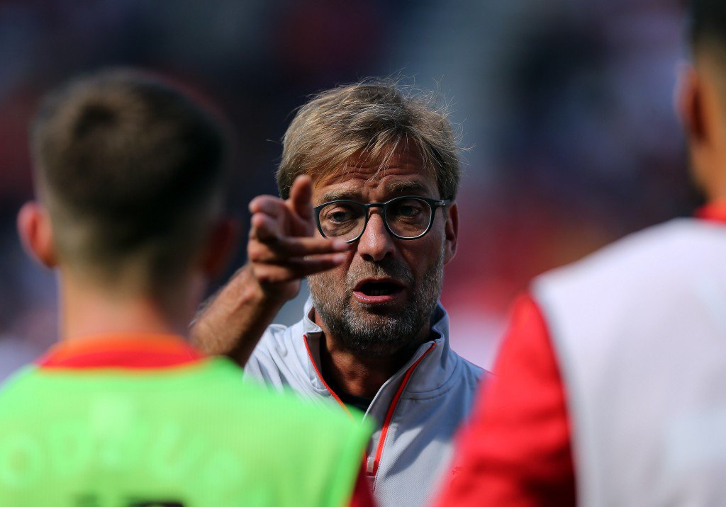 WIGAN ENGLAND- JULY 17 Jurgen Klopp manager of Liverpool during the Pre Season Friendly match between Wigan Athletic and Liverpool at JJB Stadium