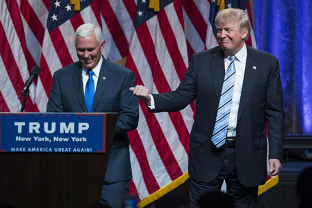 Trump presents 'partner' Pence