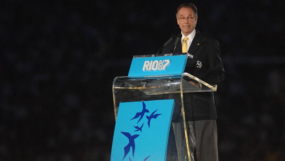 Carlos Nuzman speaks during 2007 Pan Am Games