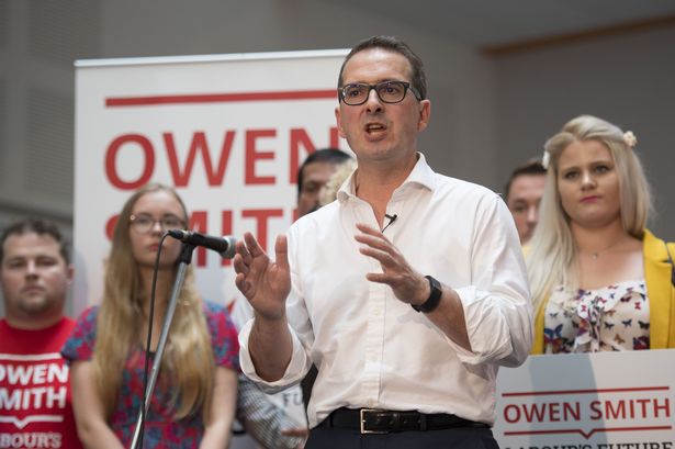 Owen Smith Labour MP for Pontypridd launches his Labour leadership campaign at Coleg y Cymoedd