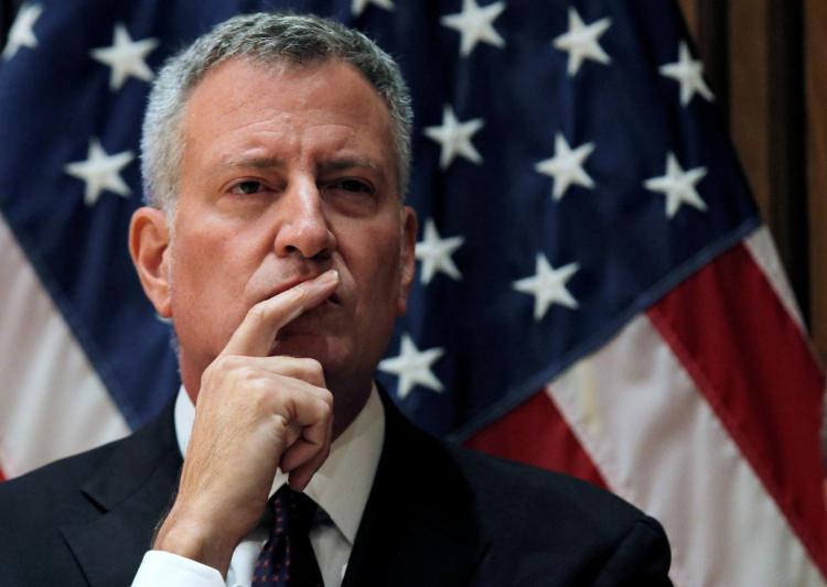 Mayor de Blasio spoke against Rudy Giuliani's controversial comments on Monday