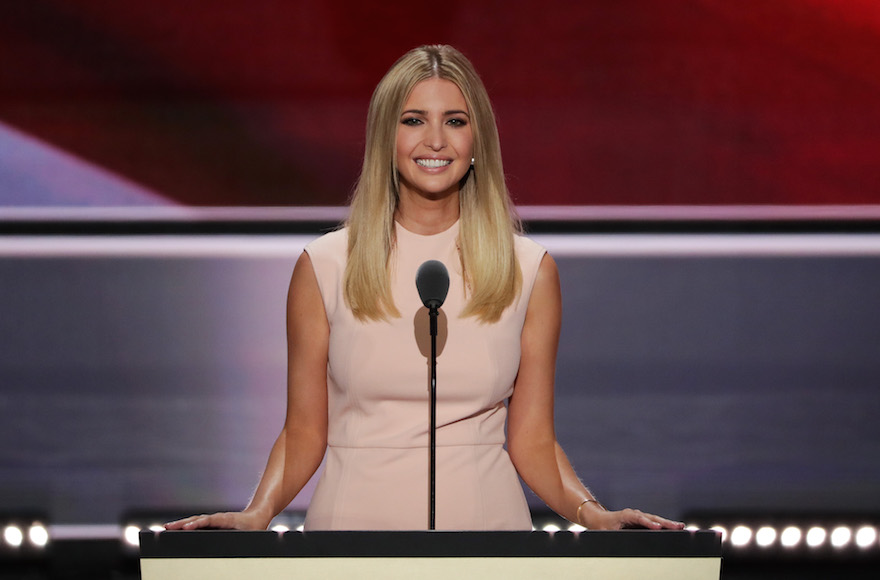 Ivanka Trump speaking during the evening session on the fourth day of the Republican National Convention at the Quicken Loans Arena in Cleveland Ohio