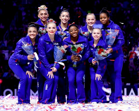 Lauren Hernandez My Kayla Skinner Simone Biles Ragan Smith Ashton Locklear Aly Raisman Madison Kocian and Gabby Douglas