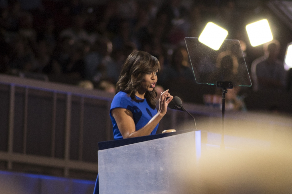 First lady calls out Trump, 'hateful language'