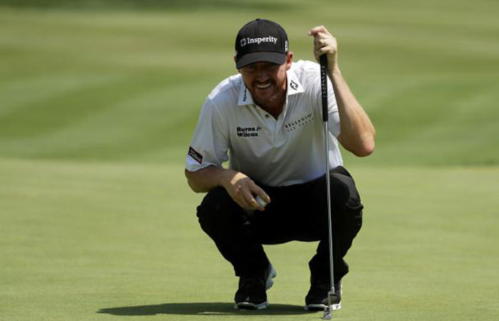 Jimmy Walker of the United States lines up on the sixth green during the first round of the 2016 PGA Championship at Baltusrol Golf Club in Springfield New Jersey Thursday. — AFP