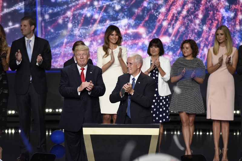 Mike Pence Donald Trump and family members at the RNC in Cleveland