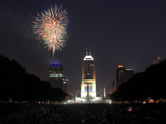 Indpls downtown fireworks