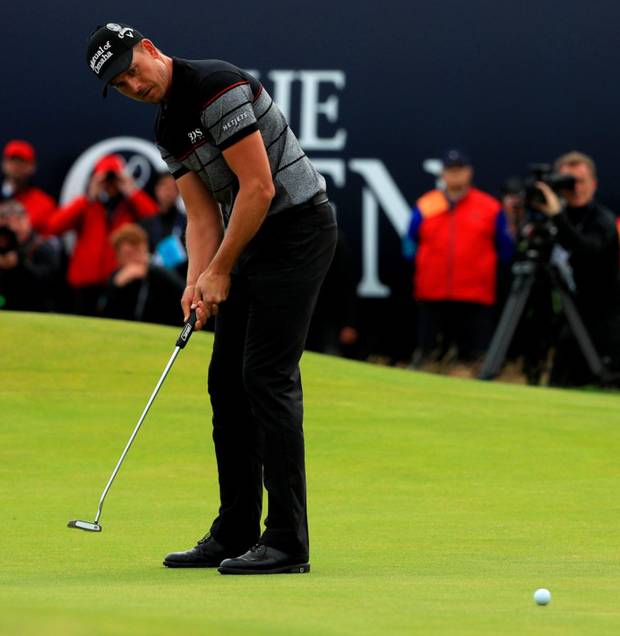 Moment of glory Henrik Stenson makes his final putt to clinch Open success