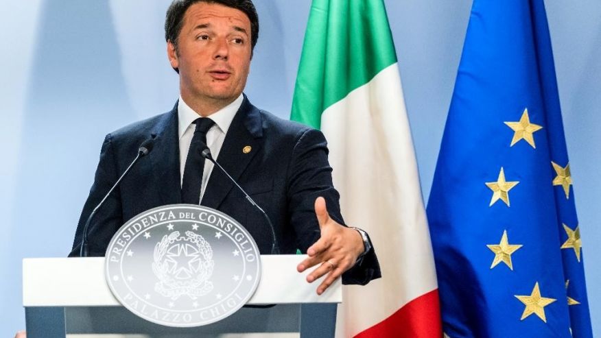 Italian Prime Minister Matteo Renzi speaks during an EU summit in Brussels. About a month on from Britain’s vote to leave the European Union there’s little evidence that economic activity across the