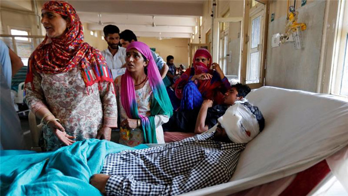 More than a hundred people are being treated for pellet injuries in Kashmir