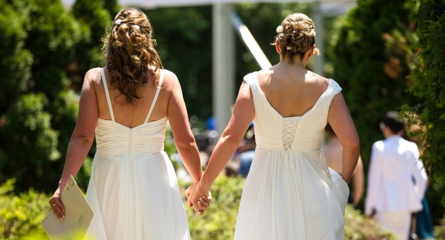 A Canadian couple getting married