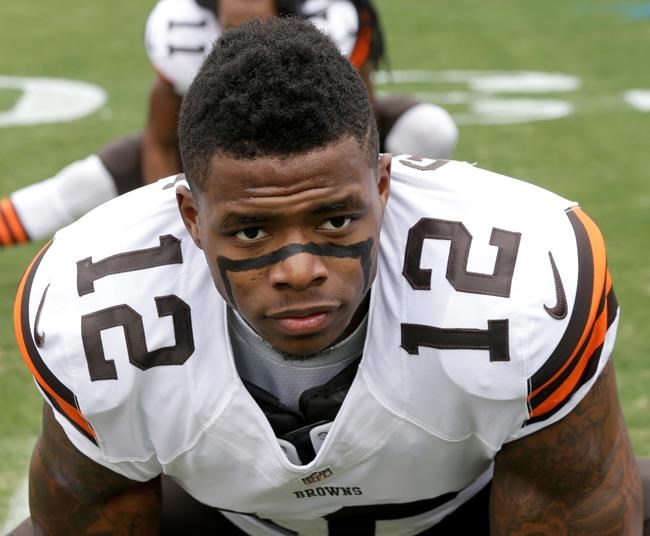 Cleveland Browns&#39 Josh Gordon stretches before an NFL football game against the Carolina Panthers in Charlotte N.C. Troubled Browns wide receiver Josh Gordon has been reinstated to the NFL on a condition