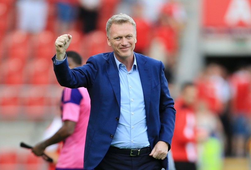 New Sunderland manager David Moyes on the pitch at the end of the match