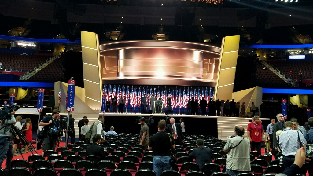 New stage built for day four of the Republican National Convention