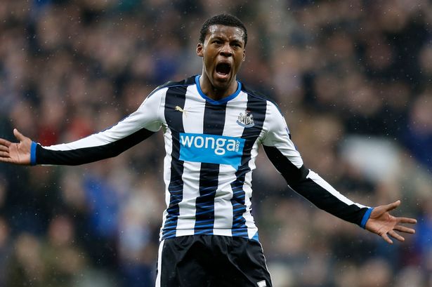 Newcastle United's Georginio Wijnaldum celebrates scoring for the Toon but could be a target for Everton this summer