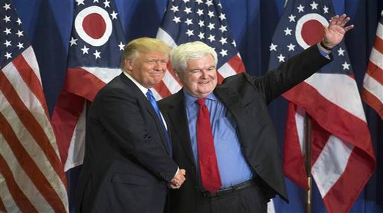 Donald Trump Running mate of Donald Trump Former House speaker Newt Gingrich Republic candidates running mate of Donald Trump US Presidential Election Donald Trump running mates US news US latest news Trump Latest news International news