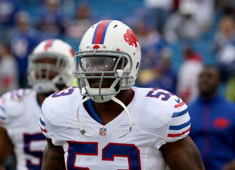 Sep 13 2015 Orchard Park NY USA Buffalo Bills outside linebacker Nigel Bradham before a game against the Indianapolis Colts at Ralph Wilson Stadium. Mandatory Credit Timothy T. Ludwig-USA TODAY Sports