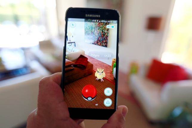 Illustration of the augmented reality mobile game'Pokemon Go