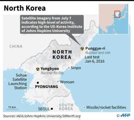 North Korea's main nuclear test site where satellite imagery indicates a high-level of activity