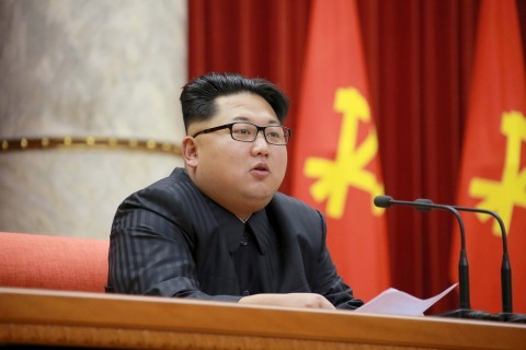 North Korean leader Kim Jong Un at an official meeting