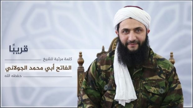 Al Manara al-Bayda the official news arm of the al Nusra Front allegedly shows the group's chief Abu Mohammad al-Jolani  AFP