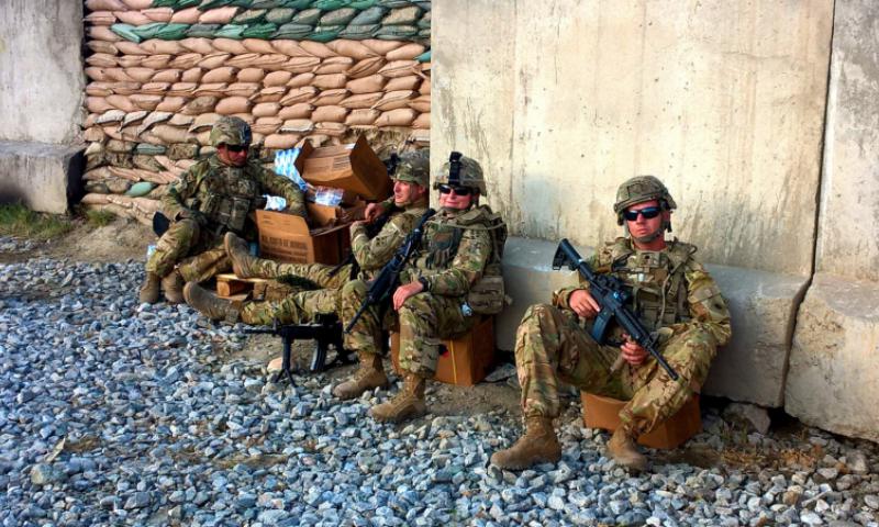 Soldiers of the Washington Army National Guard's 1st Battalion 168th Aviation Regiment 40th Combat Aviation Brigade take a break at Forward Operating Base Joyce Afghanistan. Steven Quinata  U.S. Army