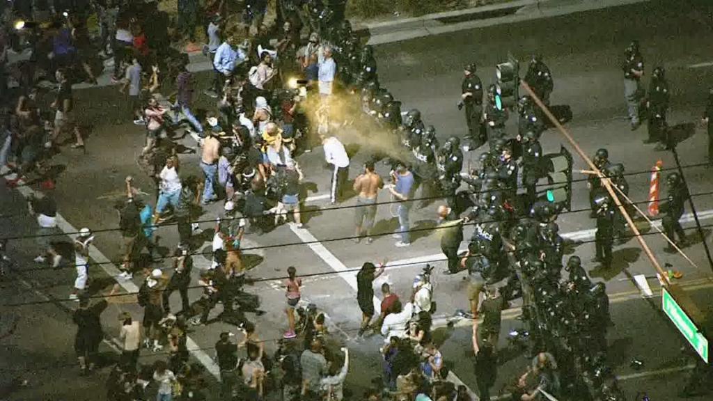 Officers deploy pepper spray on protesters in downtown Phoenix