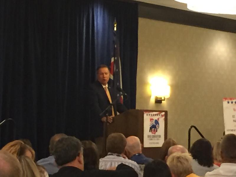 Strickland criticizes Trump and Portman at Cleveland union hall