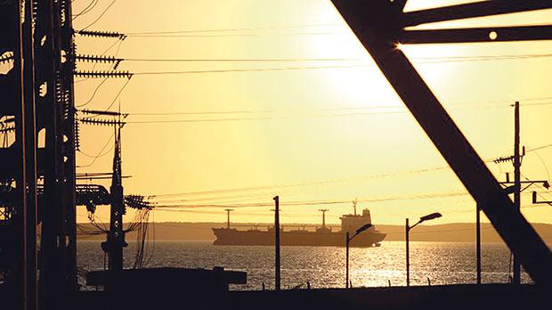 A fuel tanker navigating near the Cienfuegos Oil Refinery some 240 kilometres southeast of Havana