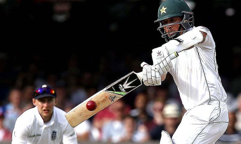 Pakistan's Yasir Shah plays a shot. — AFP