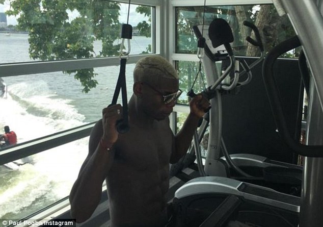 Paul Pogba has been staying in shape while on holiday as rumours of move to Manchester United continue