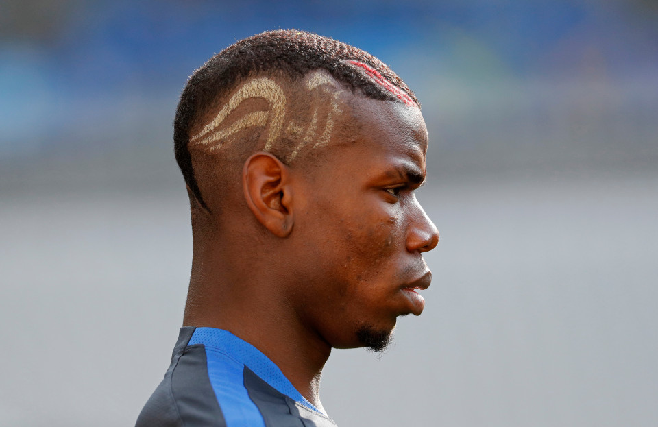 Paul Pogba's hairstyle while playing for France in Euro 2016