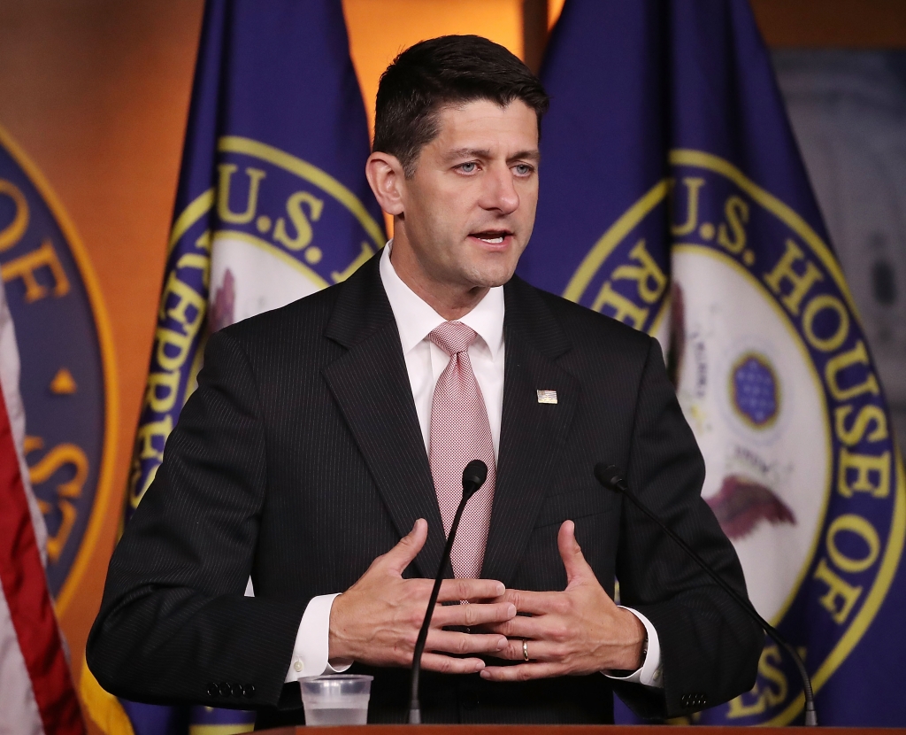 WASHINGTON DC- JULY 07 House Speaker Paul Ryan, speaks to the media during his weekly news conference on Capitol Hill