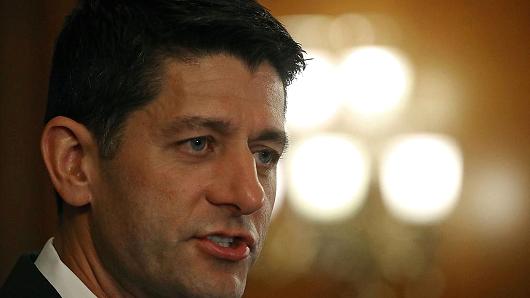 House Speaker Paul Ryan, speaks speaks during a news conference on Capitol Hill