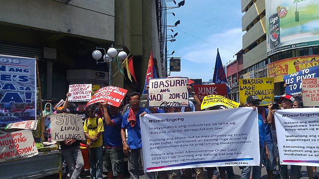 Members of militant groups staged a rally at Colon Street in Cebu City to urge President Rodrigo Duterte to address issues including the extrajudicial killings