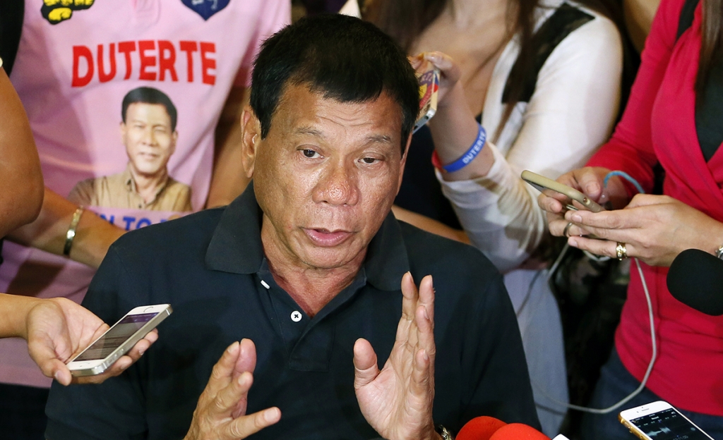 Philippines President Rodrigo Duterte. Pic AP