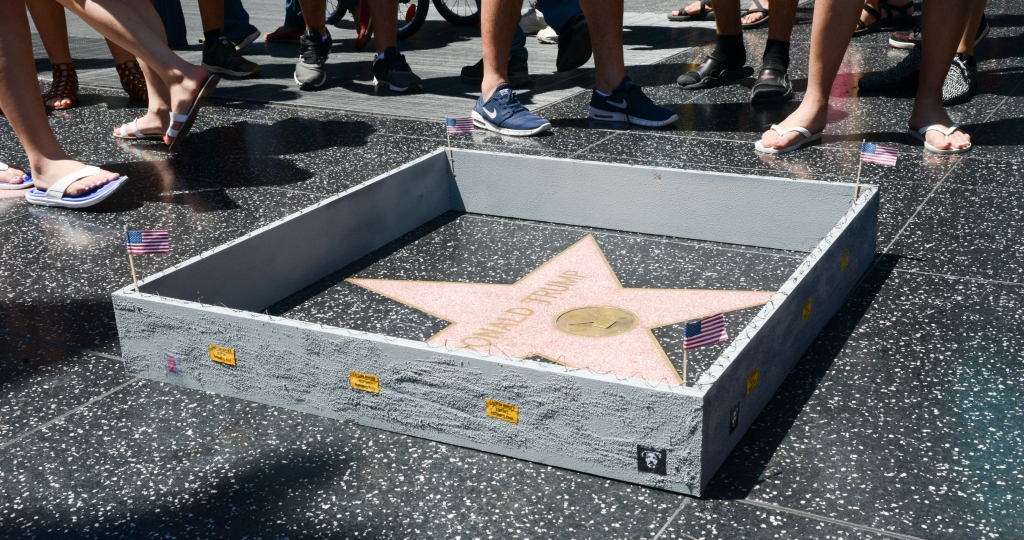 Wall goes up around Donald Trump's Hollywood star