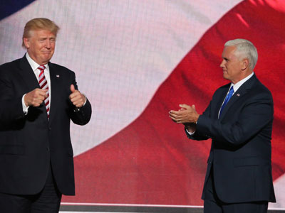 Gov. Mike Pence speaking in Novi July 28