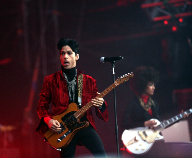 BUDAPEST HUNGARY- AUG 9 The rock pop funk musician Prince in concert at the annual Sziget Festival in Budapest Hungary on Tuesday