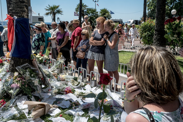 A memorial on the Promenade des Anglais in Nice on Saturday