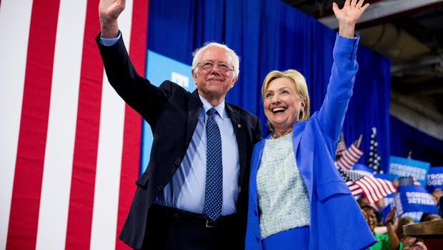 Democratic presidential candidate Hillary Clinton and Sen. Bernie Sanders | AP