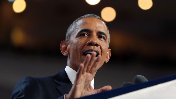 President Barack Obama speaks during the third day session of the Democratic National Convention in Philadelphia