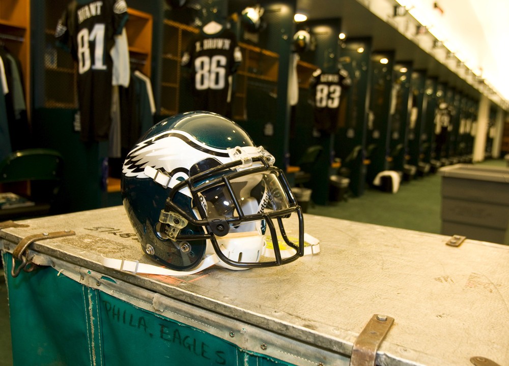 27 November 2008 A Philadelphia Eagles helmet sits in the locker room before the Eagles 48-20 victory over the Arizona Cardinals at Lincoln Financial Field in Philadelphia PA