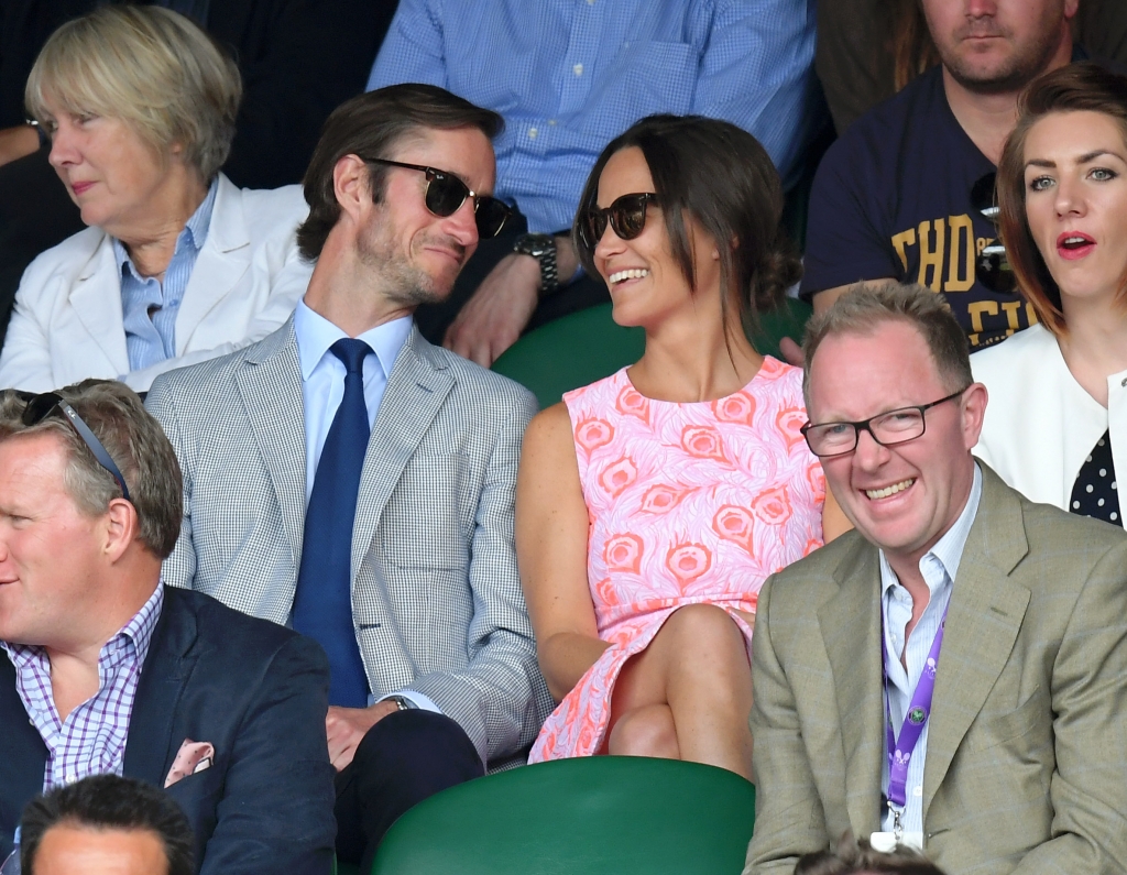 LONDON ENGLAND- JULY 06 Pippa Middleton and James Matthews attend day nine of the Wimbledon Tennis Championships at Wimbledon