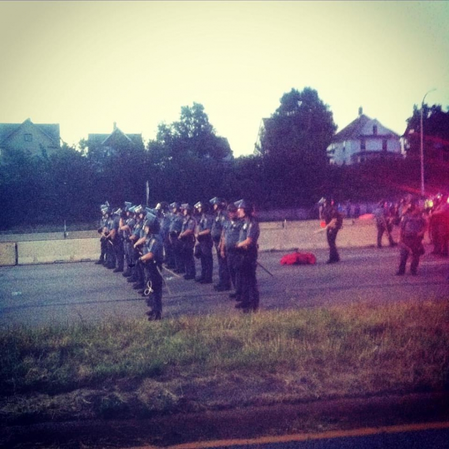 Police on I-94 in Minneapolis