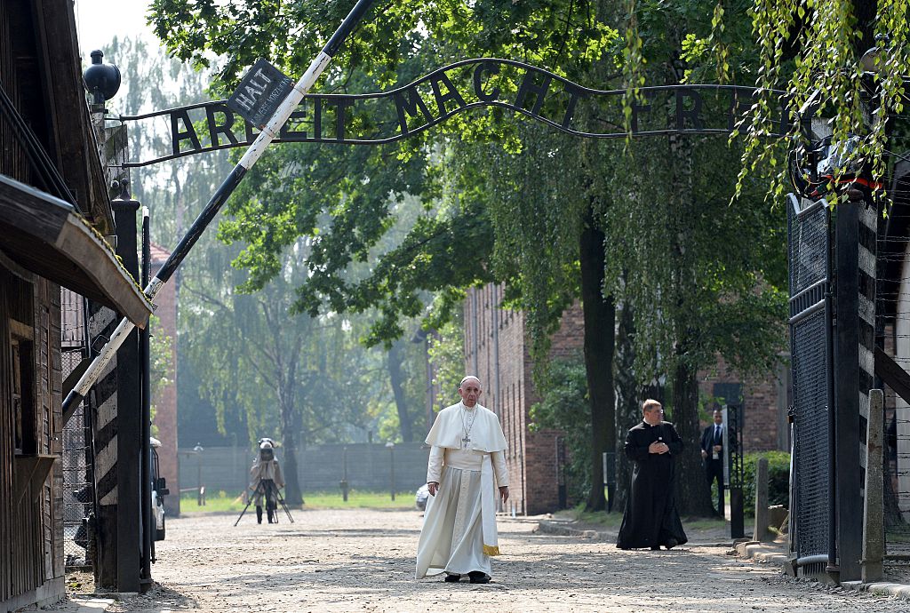 Oswiecim as part of his visit to the World Youth Days. Pope Francis is in Poland for an international Catholic youth festival with a mission to