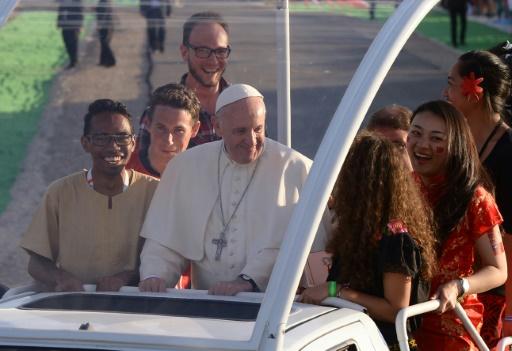 Pope and pop rock Catholic youth party